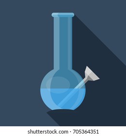 Bong for smoking marijuana vector icon. Colorful flat illustration.