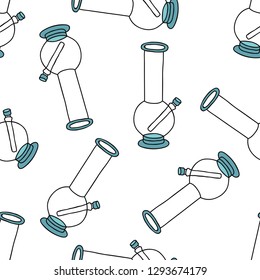 bong for smoking seamless doodle pattern