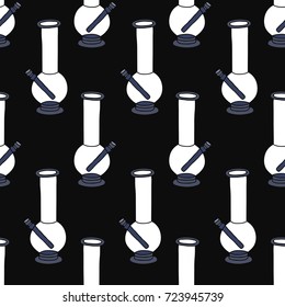 bong for smoking seamless doodle pattern