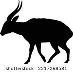 Bongo antelope animal sihouette vector art and illustration