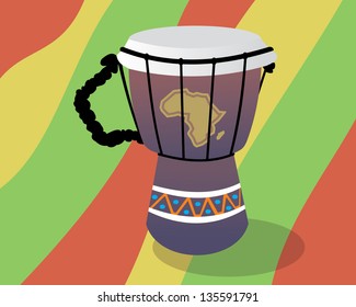 bongo drum with african motifs