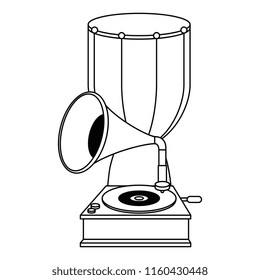 bongo drum with gramophone