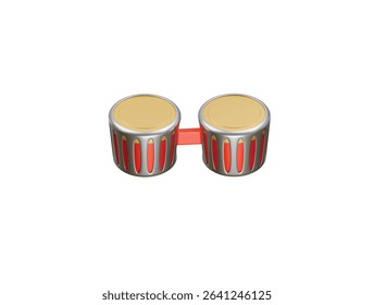 bongo drum icon 3d illustration render