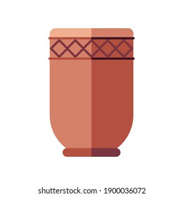 diseño de instrumentos de tambor bongo, melodía de sonido musical y tema musical Ilustración vectorial