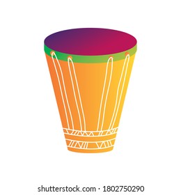 bongo drum instrument line and fill style icon vector illustration design
