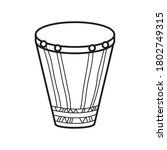 bongo drum instrument line style icon vector illustration design