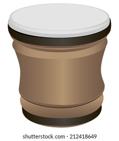 Bongo Drum - a musical percussion instrument of Latin American and African peoples. Vector illustration.