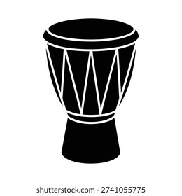 Bongo drum silhouette vector art illustration and minimal black and white design