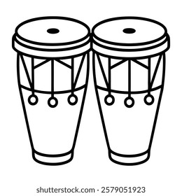 bongo drums clipart line art 