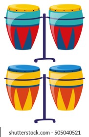 Bongo drums on white