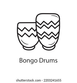 Bongo Drums Outline Icon Design illustration. Music Symbol on White background EPS 10 File