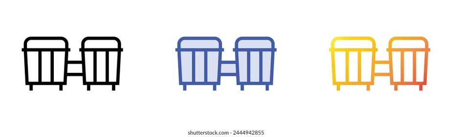 bongo icon. Linear, Blue Fill and Gradient Style Design Isolated On White Background
