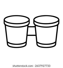 bongo icon on white background vector
Vector line icon musical instruments