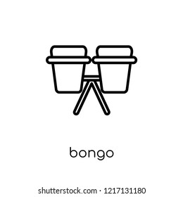 bongo icon. Trendy modern flat linear vector bongo icon on white background from thin line Music collection, outline vector illustration
