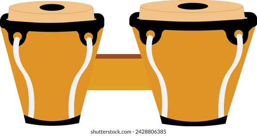 Bongo music instrument in flat style