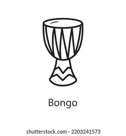 Bongo Outline Icon Design illustration. Music Symbol on White background EPS 10 File