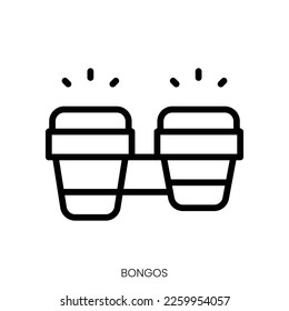 bongos icon. Line Art Style Design Isolated On White Background