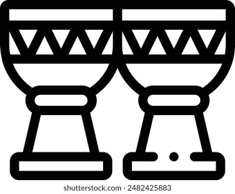 bongos icon. Thin Linear Style Design Isolated On White Background
