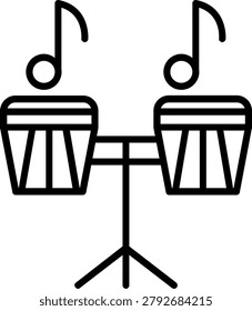 Bongos Line Icon Vector Design