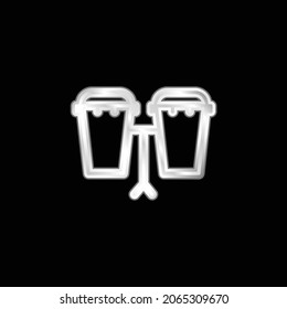 Silberplattierte Metallsymbol von Bongos