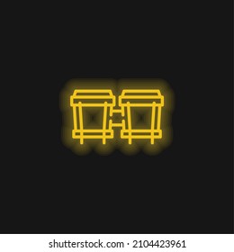Bongos yellow glowing neon icon
