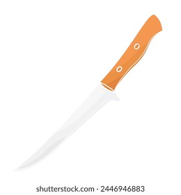 boning knife color vector illustration