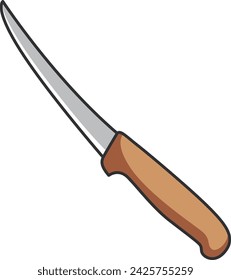 Boning knife icon in cartoon style isolated on white background. Cutlery symbol stock vector illustration.