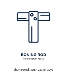 boning rod icon from construction tools collection. Thin linear boning rod, bone, rod outline icon isolated on white background. Line vector boning rod sign, symbol for web and mobile svg