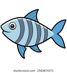 Bonito fish isolated flat vector illustration on white background