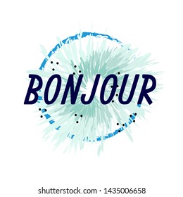 bonjour has mean congrats, beautiful greeting card background or banner with frozen theme. design illustration