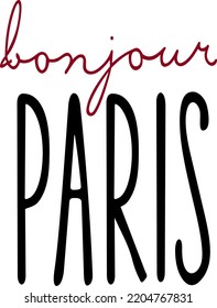 bonjour paris calligraphy art france