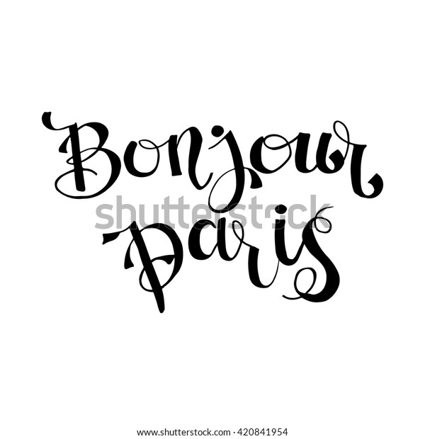Bonjour Paris Card Poster Stock Vector (Royalty Free) 420841954