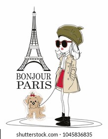 bonjour paris vector