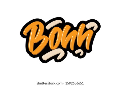 Bonn City lettering text. Vector illustration logo text for webpage, print and advertising.