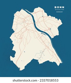 Bonn - Germany map vector poster flyer