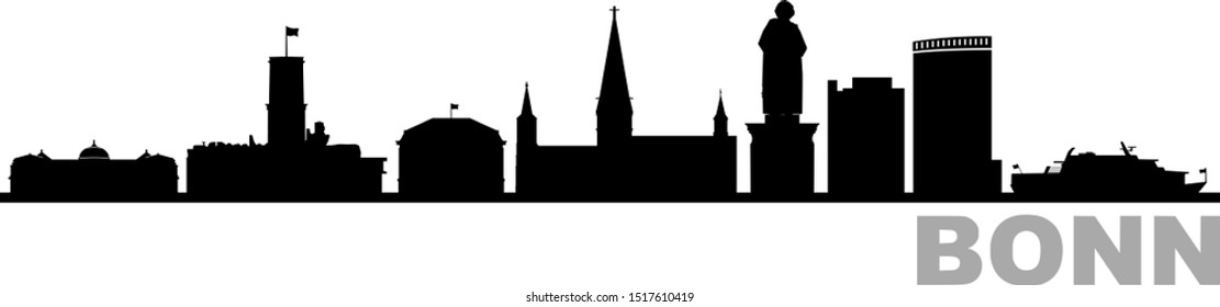 Bonn Skyline City Vector Silhouette