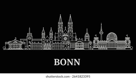 Bonn Skyline Germany Cityscape Vector.