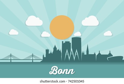 Bonn skyline - Germany - vector illustration