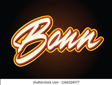 Bonn vector lettering script sign  logo element