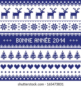 Bonne Annee 2014 - french happy new year pattern