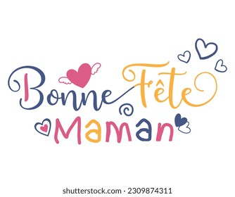 Bonne fête Maman - Fête des mères. Idée cadeau fête des mères Vektorvorlage 