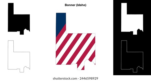 Condado de Bonner (Idaho) conjunto de mapas esquemáticos