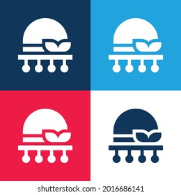 Bonnet blue and red four color minimal icon set