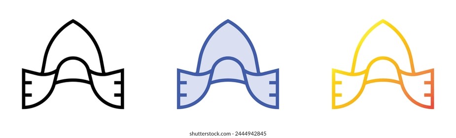 icono del capó. Diseño de estilo de relleno lineal, azul y degradado aislado sobre fondo blanco