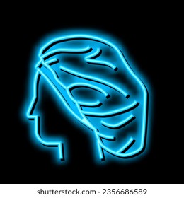 capó para el vector de señal de luz de neón de seda dormido. bonnet para ilustración de seda dormida