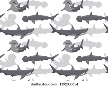 Bonnethead Shark Cartoon Background Seamless Wallpaper Stock Vector ...