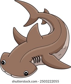 Bonnethead Shark Cartoon Colored Clipart