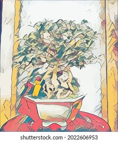 Bonsai abstract painting, very cool and unique 