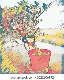 Bonsai abstract painting, very cool and unique 