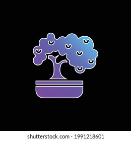 Bonsai blue gradient vector icon